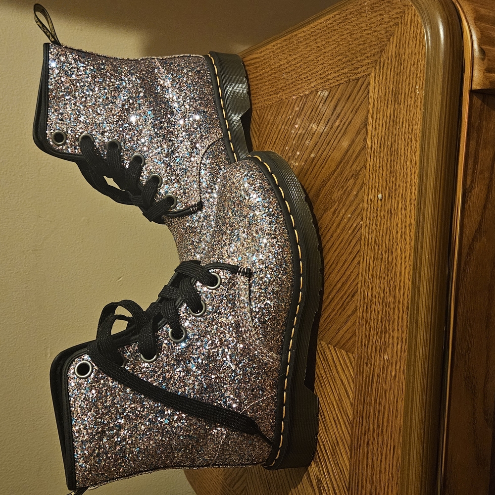 Glitter Lace-Up Boots